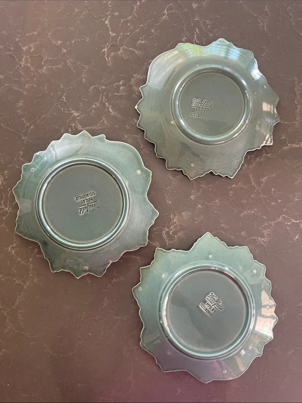 Steubenville Woodfield Teal 8” Plates- set of 3